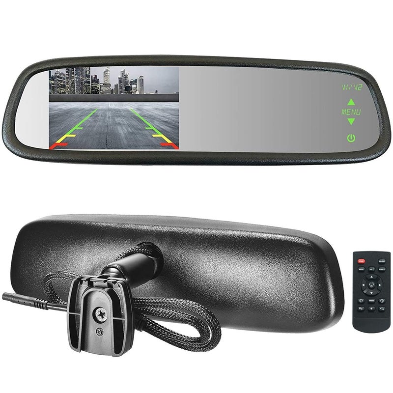 Master Tailgaters 10.5" OEM Rear View Mirror with 4.3" LCD Screen | Slim Mirror| Rearview Universal Fit | Auto Adjusting Brightness LCD | Anti Glare | Full Replacement - Image 1